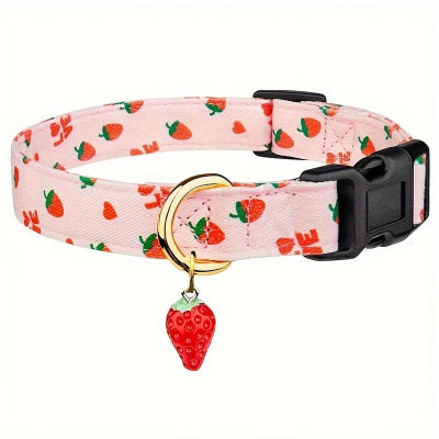 Collier chien fraise