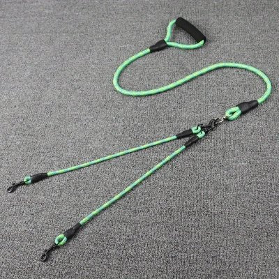 laisse double pour chien verte
