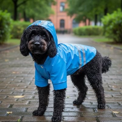 Chien avec manteau pour Chien imperméable Ciré étanche bleu sous la pluie