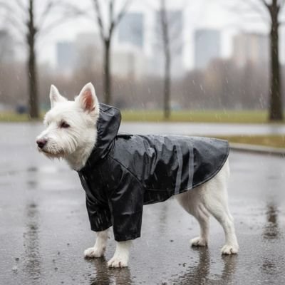 Chien avec manteau pour Chien imperméable Ciré étanche noir sous la pluie
