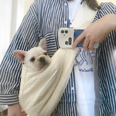 chien blotti dans chien sac de transport City Hamac écru