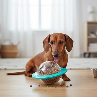 chien devant son jouet chien planète bleu