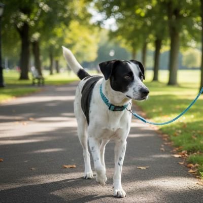 Chien en collier lumineux pour Chiens Léopard lumineux bleu au parc