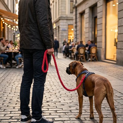 Chien en laisse pour chien Confortable et durable rose en ville