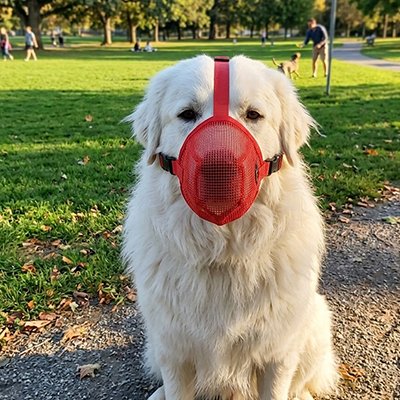 Chien en muselière pour chien Douce et Sécurisée Rouge
