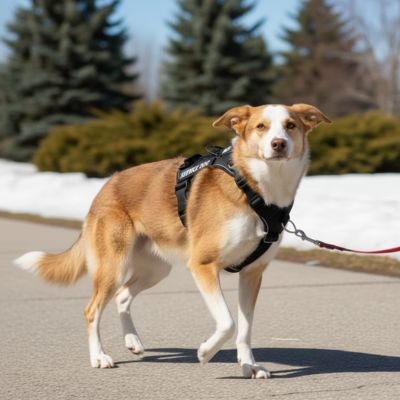 Chien marchant avec harnais pour porter un chien Compagnon urbain noir