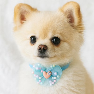 chiot avec collier Chiot bleu