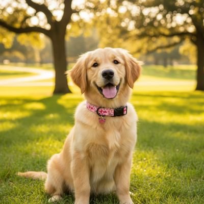 chiot avec collier chiot papillon rose