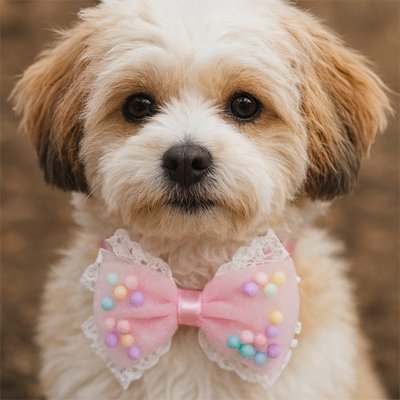 chiot avec collier Chiot rose