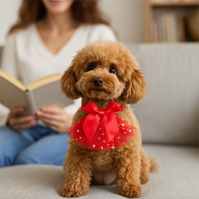 chiot avec collier Chiot rouge