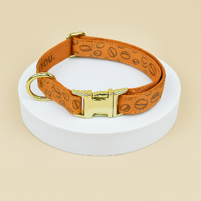 collier chiot Bella motif café