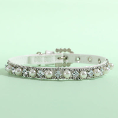 collier chiot princesse strass roses