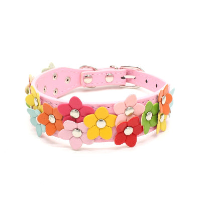 collier pour chien Flowers rose