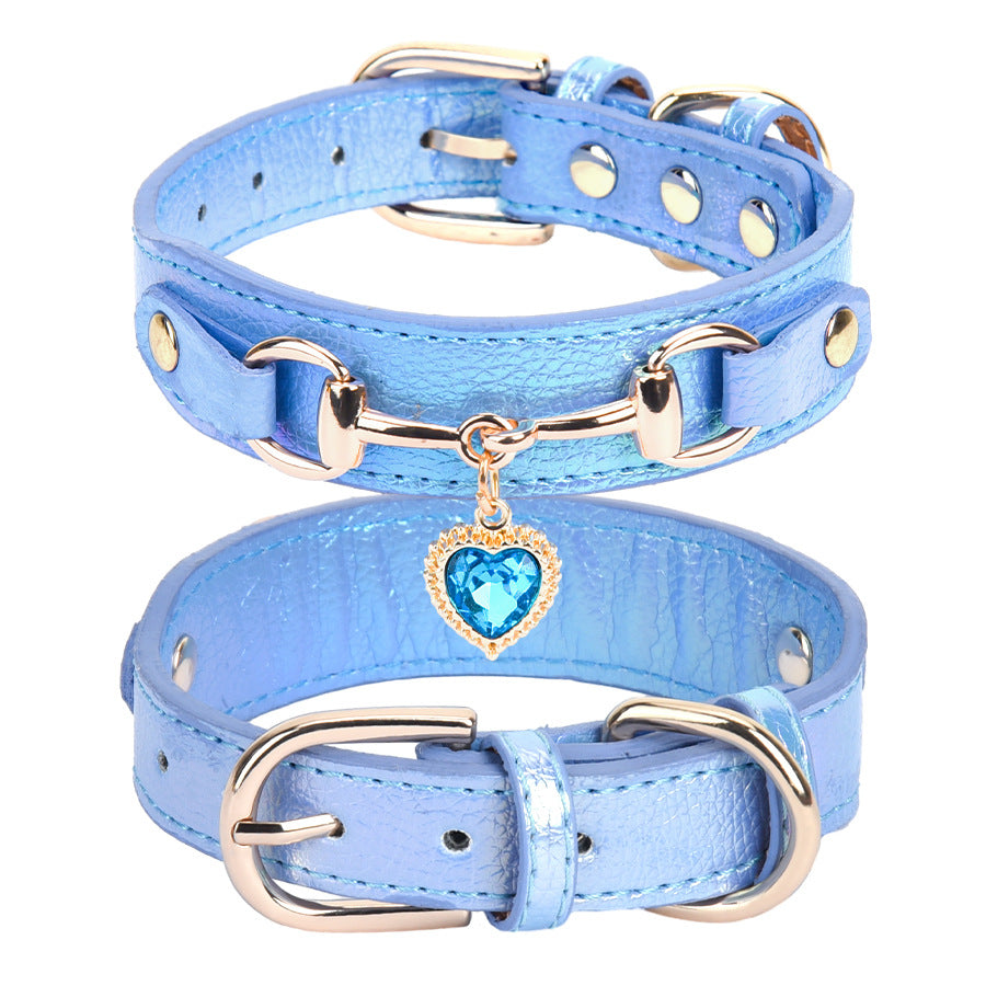 Collier pour Chien coeur bleu