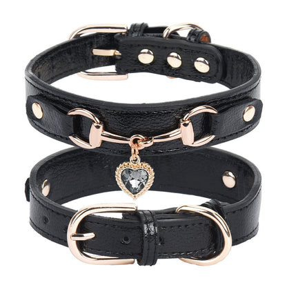 Collier pour Chien coeur noir