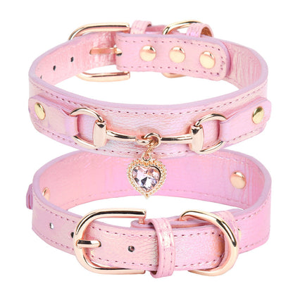 Collier pour Chien coeur rose