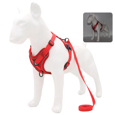 harnais chien anti traction rouge