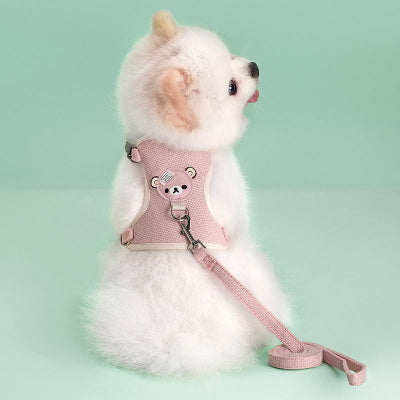 harnais pour petit chien ours rose
