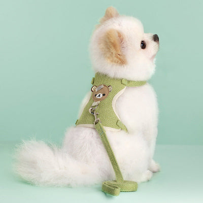 harnais pour petit chien ours vert