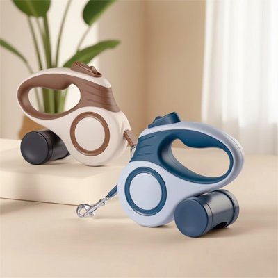Laisse enrouleur chien Flexi Canin bleu et marron