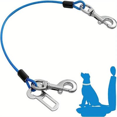 laisse pour chien voiture bleue