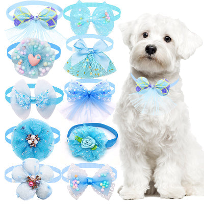 lot dix pieces collier chiot bleu