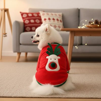 Petit chien assis pull pour Chien rouge Nordique