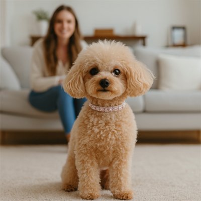 petit chien avec collier chiot strass roses